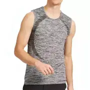 Ohmme Chandra Mens Yoga Vest Grey Moisture Wicking Lightweight