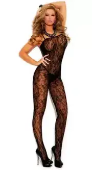 Sensual Rose Lace Nightwear Crotchless Unitard Bodystocking Lingerie Adult Women
