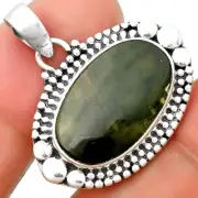 Natural Chrome Chalcedony 925 Sterling Silver Pendant Jewelry P-1677