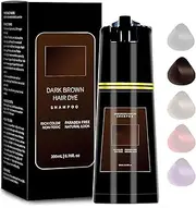Polar Hair Dye Shampoo | Natural Instant Color for Gray Coverage | Safe, Unisex Formula | Works on Hair, Beard, Mustache & Sideburns (Dark brown)