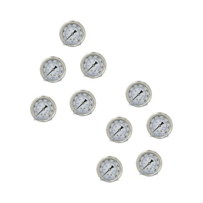 10 PACK LIQUID FILLED PRESSURE GAUGE 0-4000 PSI, 2.5" FACE, 1/4" BACK MOUNT WOG