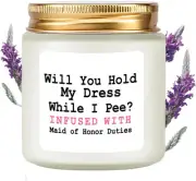LAMIVEENLA Maid of Honor Gifts Scented Candle Lavender - Bridesmaid Proposal Gif