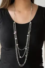 Paparazzi PINK necklace set Glamour Grotto