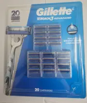 Gillette Mach3 Advanced Razor Blade Refill Cartridges - 20 Count Pack Mach 3