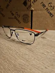 Nike 6046 006 Black/Red Titanium Eyeglasses Frames Full Rim W. Case 55-17-145