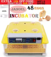 JANOEL Automatic 48 Egg Incubator Fully Digital LED Turning Chicken Duck Eggs