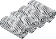 uxcell Cooling Towel 40"x12", 4Pcs Ice Towel for Neck and Face, Soft Breathable Chilly Sweat Absorbing for Yoga Sports Camping Fitness Running Golf, Light Gray