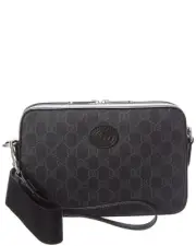 Gucci Small Gg Supreme Canvas & Leather Camera Bag Women's Black