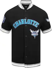 Pro Standard Mens NBA Charlotte Hornets Classic Chenille Button Down Black/Gray XL