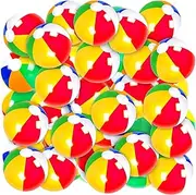 Coopay 100 Pack Inflatable Beach Balls Classic Rainbow Swimming Pool Ball Birthday Beach Party Decoration Summer Water Games Gifts 8 to 12 Inches from Inflated to Deflated