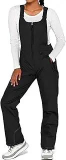 [DINGHONGLI] Women's Insulated Ski Bib Winter Windproof Waterproof Snow Bibs Overalls Black/489, 76543