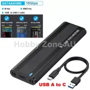 USB3.1 Type-C to M.2 NVMe & Pcie-based SATA SSD Enclosure Case 10Gbps Tool Free