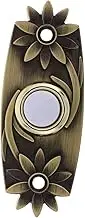 Retro Doorbell Switch Digital Decoration Ring Button Door Clock Button Flowerpot Stone Decoration Ventilation Port Decoration Belt Gold Plated Buttons Home Doorbell Alloy Golden