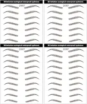 DAGEDA Brown 40 Pairs 4 PC 4D Eyebrow Transfers Stickers, Long Lasting Natural Waterproof Bionic Eyebrow Water Transfer Tattoo Eyebrow Sticker For Woman Man Makeup Tool（#ZX-007）