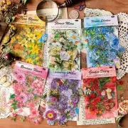 100 PCs Scrapbooking Flower Stickers Journal Diary PET Transparent DIY Planner