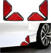 DXNQ 2 PCS Car Door Corner Protector Edge Guards, Real Carbon Fiber Anti-Collision Car Door Edge Protector, Self-Adhesive Decorative Auto Corner Protect, Vehicle Exterior Accessories (Red)