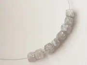 3.5-4mm Gray Diamond Box Cubes Natural Gray Drilled Rough Diamond Cube Beads