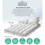 Giselle Double Mattress Topper 1000GSM Microfibre Filling Protector