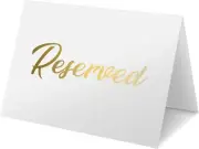 10 Pack Gold Reserved Table Signs for Wedding Party Restaurant - Double Sided...