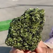 132G Natural Olivine Rock Specimen Deposits On Lava Stone Peridot Black