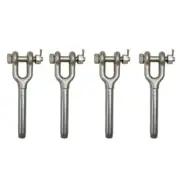 4 Pc Marine Stainless Steel T316 1/2" Drop Forged Swage Jaw 5200 Lbs WLL Cable