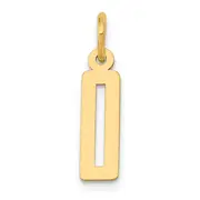 14K Yellow Gold Small Elongated Number 0 Charm