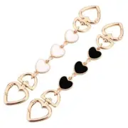 2pcs Bag Extender Chains, Cute Heart Purse Strap Extender Black, White