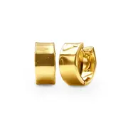 9kt Yellow Gold Silver Infused Plain Huggies Earrings