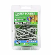 Zenith TIMBER SCREW COUNTERSUNK Head PHILLIPS Drive GALVANISED, 10Gx40mm- 50pcs