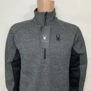 Spyder Men's M Outbound Half-Zip Stryke Fleece-Lined Sweater Grey/Black NWT