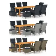 Garden Patio Yard Dining Set 9 Piece Table Chair Seating Multi Colours vidaXL