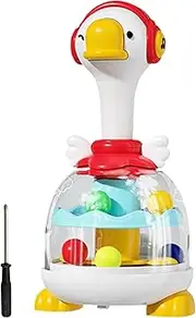 Ball Popping Toys | Duck Toys for Kids,Sound and Light Ball Jumping Spinner Toy Interactive Rebound Design for Home