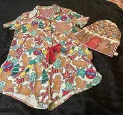 Peter Alexander Xmas Shortie Pyjamas BNWT Size Large. Fabric Presentation Bag