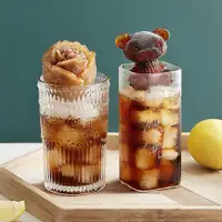 在飛比找ETMall東森購物網優惠-網紅小熊冰塊模具抖音同款咖啡飲料奶茶自制創意立體硅膠冰格神器