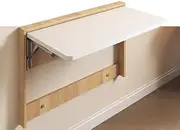 Wall Mounted Folding Table Hideaway Fold Down Kitchen Table Wood Floating Desk Functional Hanging Foldable Workbench for Bedroom Balcony(Two Colors,63x39cm/25x16in)
