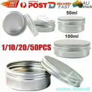 50/100ML Oil Aluminum Cosmetic Tin Pot Jar Empty Wax Container Lip Balm 1~50PD7
