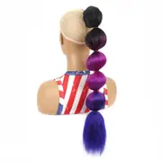 Blue Shaggy Drawstring Ponytail Wig - Long