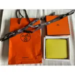 愛馬仕絲巾短夾HERMèS SILK IN COMPACT WALLET EVERCOLOR 皮/LIME黃