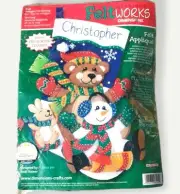 Dimensions Felt Applique Christmas Stocking Kit NOS Toboggan Trio 2006 8145