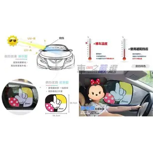 車之嚴選 cars_go 汽車用品【MNC029】Disney 米妮 靜電吸附 靜電貼 側窗遮陽板 隔熱小圓弧 2入