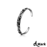 在飛比找momo購物網優惠-【A MARK】歐美時尚劍花造型316L龐克搖滾鈦鋼手環