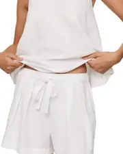 Eberjey Linen Blend Relaxed Pajama Shorts