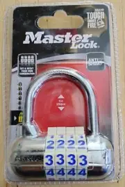 MASTER LOCK 1523D 4-DIGIT COMBINATION PADLOCK White