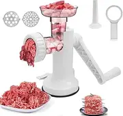 LHS Heavy Duty Meat Mincer Sausage Stuffer, 2-in-1 Hand Grinder with Stainless Steel Blades for Meat, Sausage, Cookies