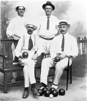 Bendigo Victoria 1916 - Four members of a bowling team Old Historic Photo