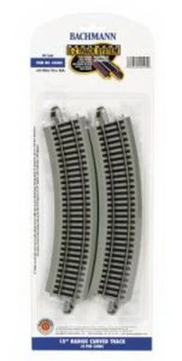 Bachmann 44505 HO Nickel Silver 15" Radius Curved E-Z Track (Pack of 4)