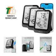 Hygrometer Thermometer 3Pack, Bluetooth Room Temperature Monitor with APP Ale...