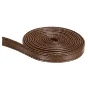 Light Brown Leather Strap Leather Strip 6mm Wide 5M Flat Cord for Clothing Belt