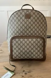 Gucci Backpack With Interlocking G Beige Ebony Brown GG Supreme 704017FAA0R9795