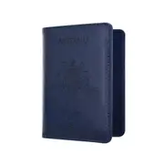 Slim PU Leather Travel Passport Wallet Holder RFID Blocking ID Card holder Blue